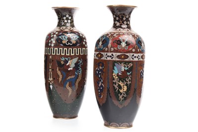 Lot 1085 - A LOT OF TWO CHINESE CLOISONNE VASES