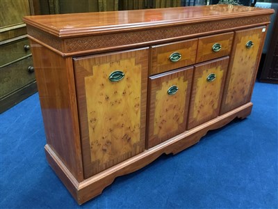 Lot 343 - A MODERN STAINED WOOD SIDEBOARD