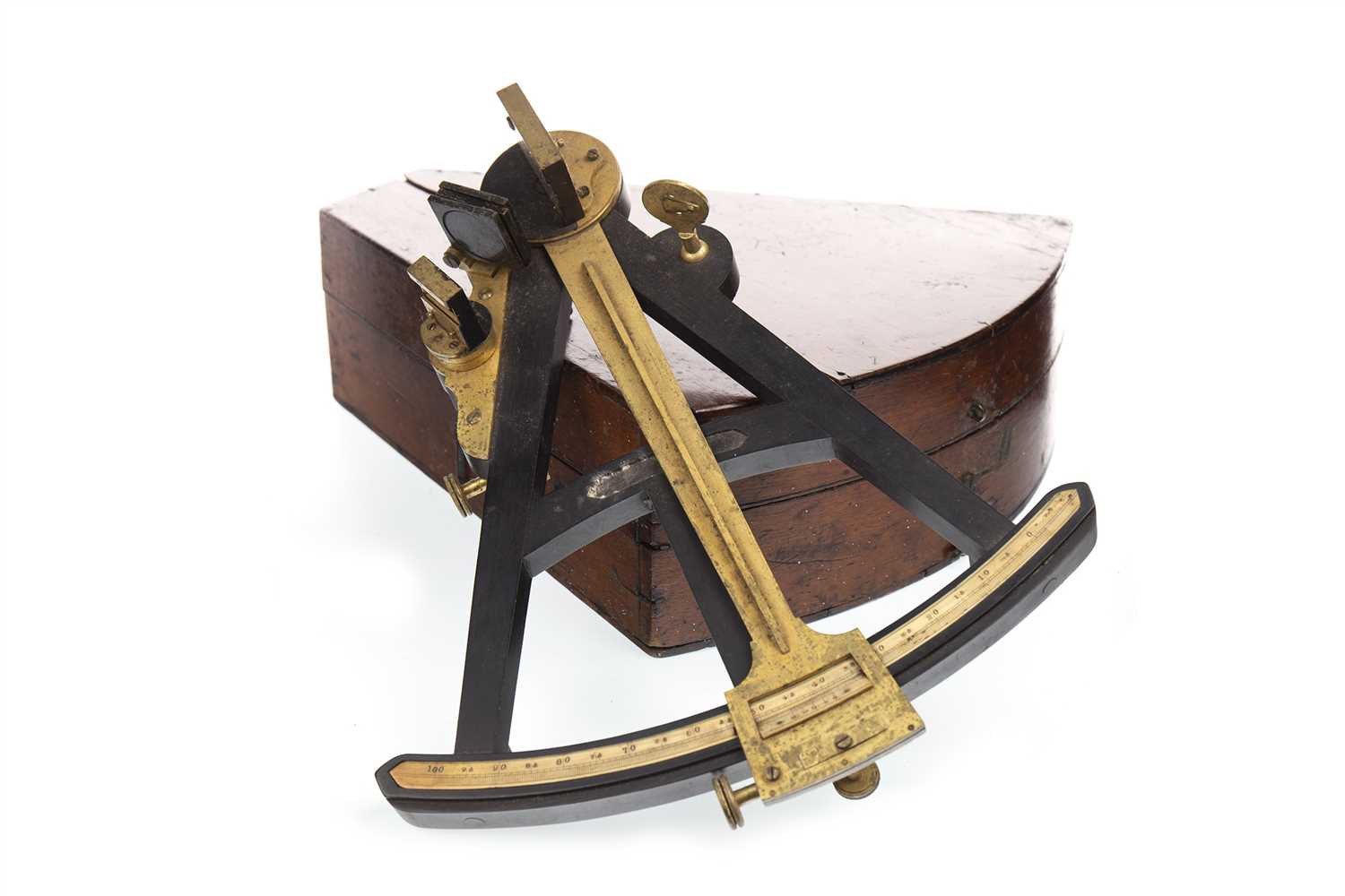 Lot 1429 - AN EARLY 20TH CENTURY SEXTANT FRAME