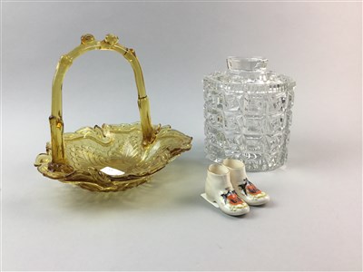 Lot 285 - A LOT OF THREE ITEMS OF VICTORIAN CRANBERRY GLASS AND OTHER GLASSWARE