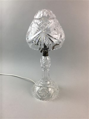 Lot 203 - A CUT GLASS TABLE LAMP