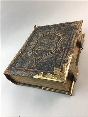 Lot 209 - A FAMILY BIBLE AND A BOOK OF BURNS WICKS