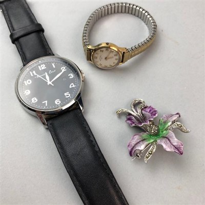 Lot 4 - A COLLECTION OF COSTUME JEWELLERY AND TWO WATCHES