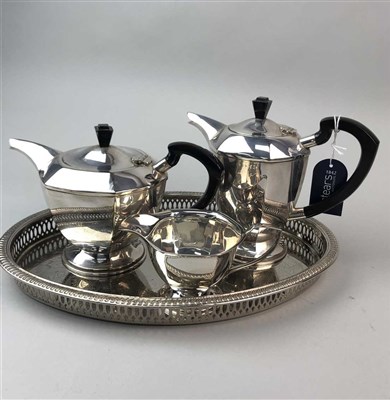 Lot 48 - A FOUR PIECE SILVER PLATED TEA AND COFFEE SERVICE AND OTHER PLATED ITEMS