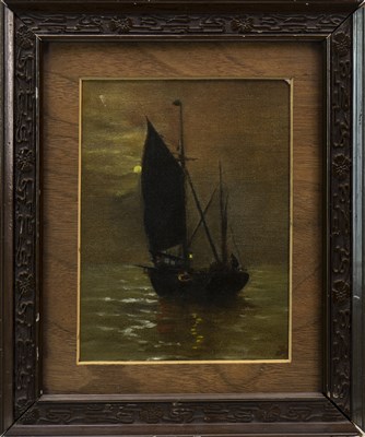Lot 435 - BOAT ON CALM WATERS, AN OIL
