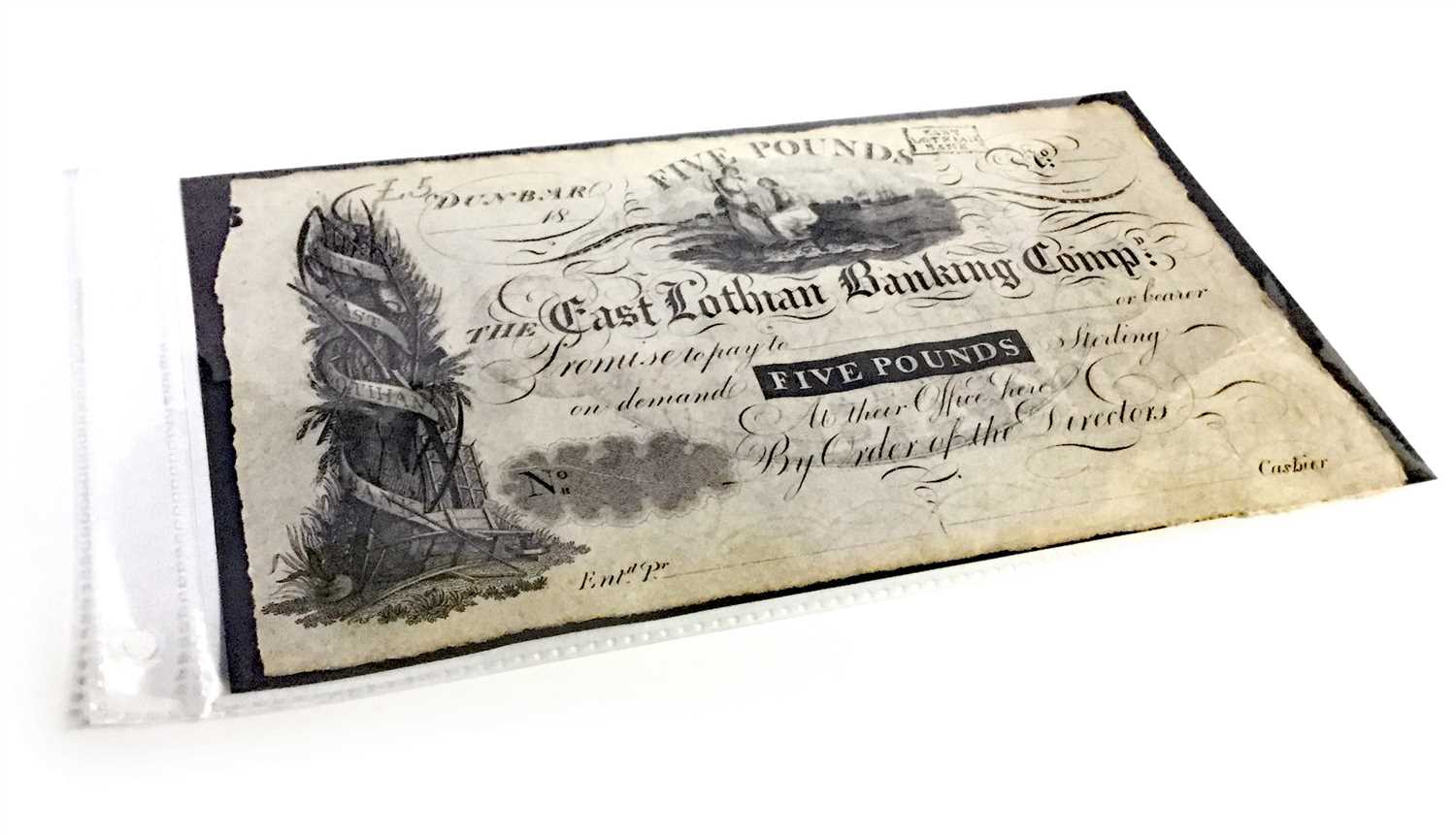 Lot 564 - AN EAST LOTHIAN BANKING COMPANY £5 NOTE, UNDATED