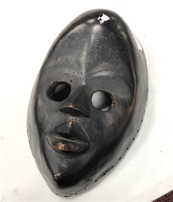 Lot 220 - A 20TH CENTURY RUNNER AND A WOODEN WALL MASK