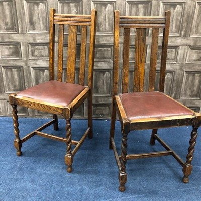 Lot 258 - A PAIR OF OAK BEDROOM CHAIRS