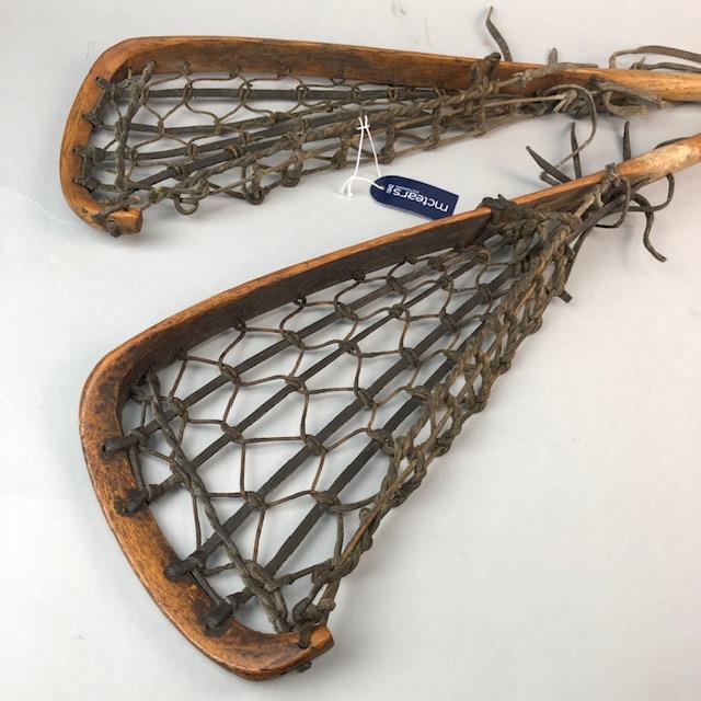 Lot 74 A PAIR OF VINTAGE STAINED WOOD LACROSSE