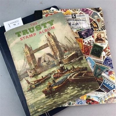 Lot 76 - ONE ALBUM OF OF WORLD STAMPS AND TWO STOCK BOOKS