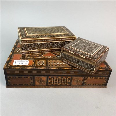 Lot 222 - A GROUP OF INLAID EASTERN BOXES
