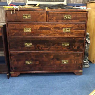 Lot 255 - A BRASS MOUNTED CHEST OF DRAWERS AND MATCHING DRESSING TABLE