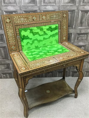 Lot 1109 - AN EARLY 20TH CENTURY EASTERN CARD TABLE