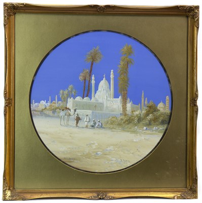 Lot 436 - NORTH AFRICAN SCENE, A GOUACHE BY B RAPPINI