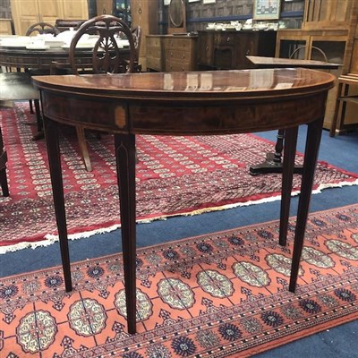 Lot 133 - AN INLAID MAHOGANY TURN OVER CARD TABLE