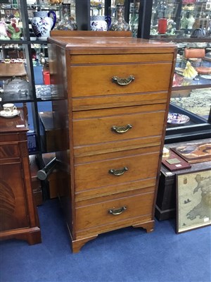 Lot 138 - A MAHOGANY CHEST OF FOUR DRAWERS