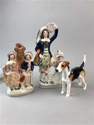 Lot 111 - A ROYAL DOULTON FIGURE OF AN AIREDALE TERRIER AND OTHER DECORATIVE FIGURE GROUPS