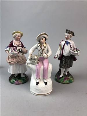 Lot 111 - A ROYAL DOULTON FIGURE OF AN AIREDALE TERRIER AND OTHER DECORATIVE FIGURE GROUPS
