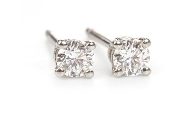 Lot 94 - A PAIR OF TIFFANY AND CO. DIAMOND STUD EARRINGS