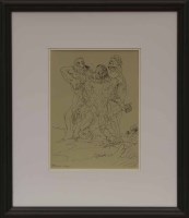 Lot 264 - * PETER HOWSON, TRIO ink on paper, signed and...