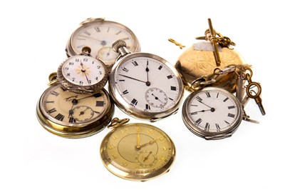 Lot 849 - A GROUP OF POCKET AND FOB WATCHES