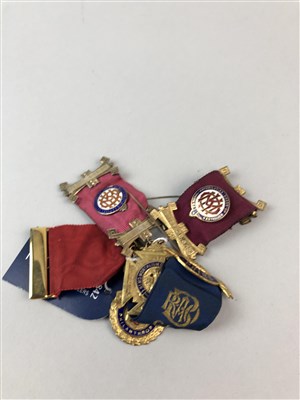 Lot 158 - TWO MASONIC APRONS AND FOUR MEDALS