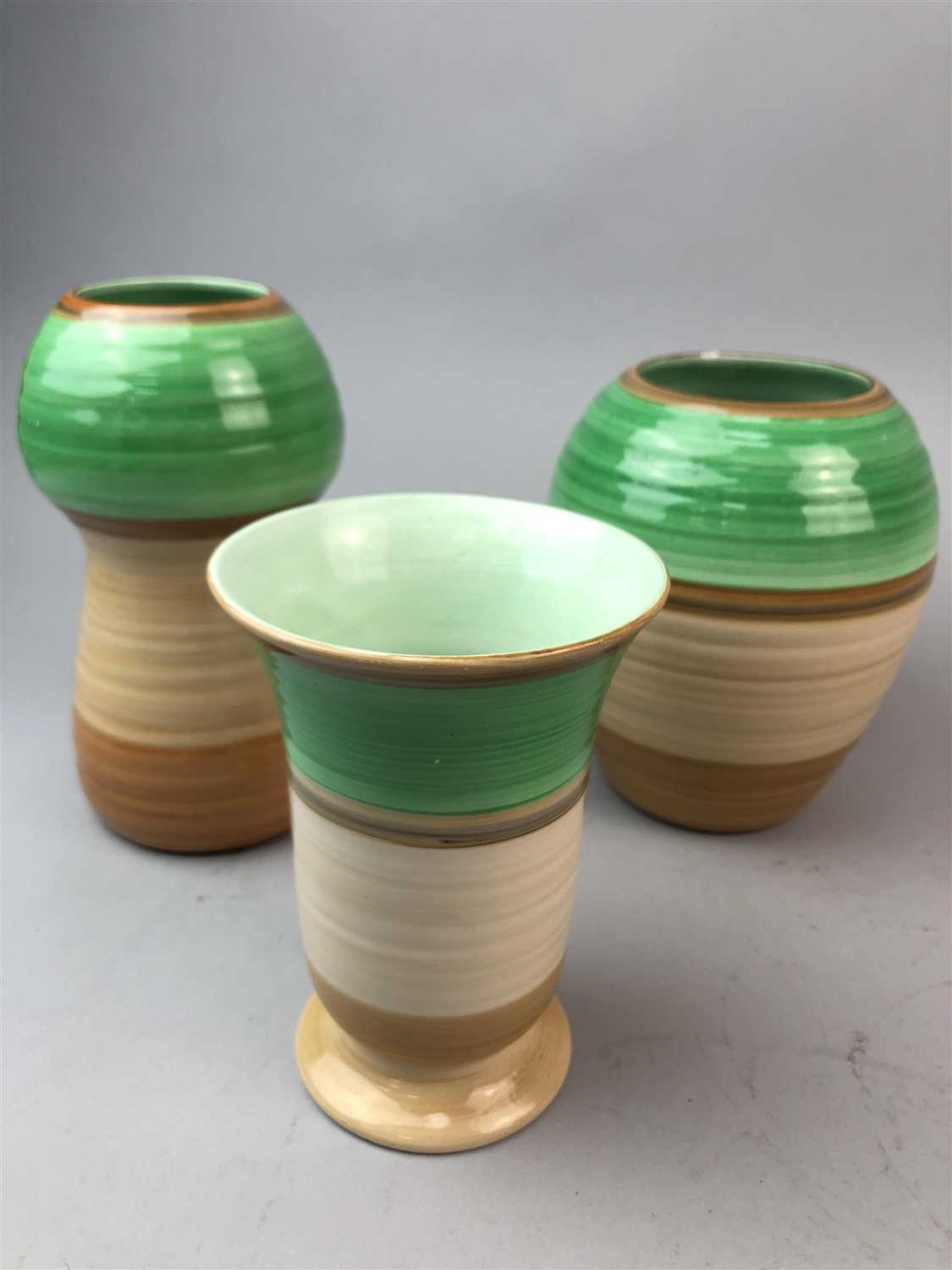 Lot 161 - THREE SHELLEY VASES AND A ROYAL DOULTON VASE