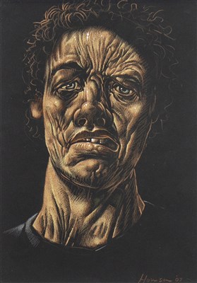 Lot 576 - INMATE II, A PASTEL BY PETER HOWSON