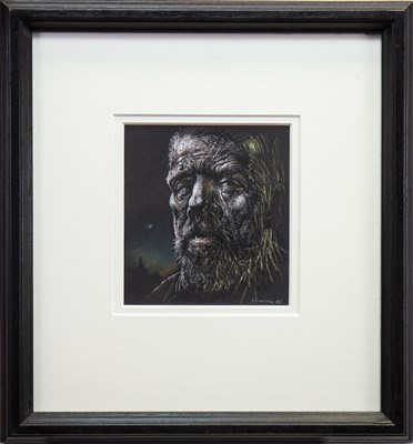 Lot 577 - TIME SERVED, A PASTEL BY PETER HOWSON