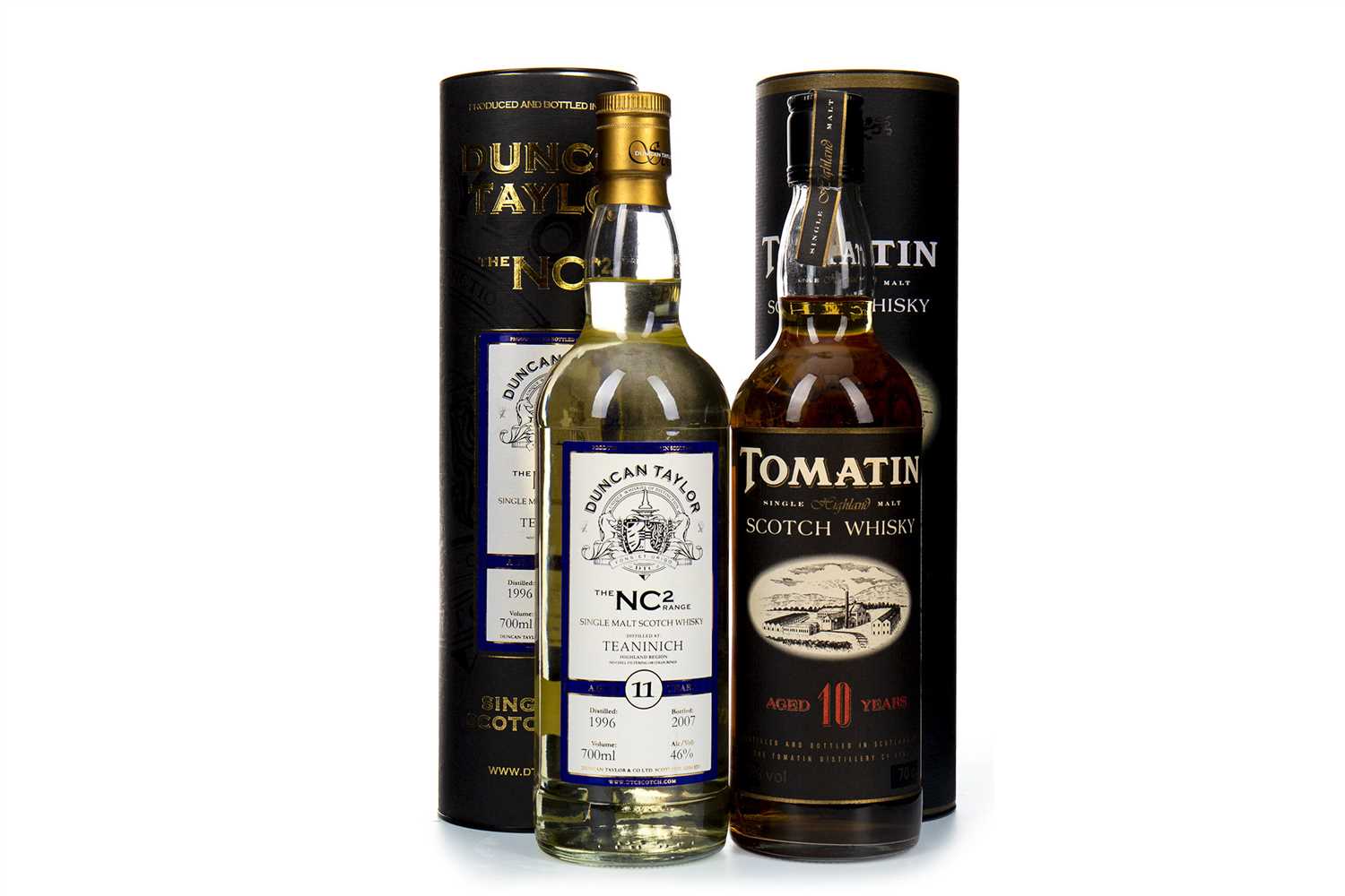 Lot 320 - TEANINICH DUNCAN TAYLOR AGED 11 YEARS AND TOMATIN AGED 10 YEARS