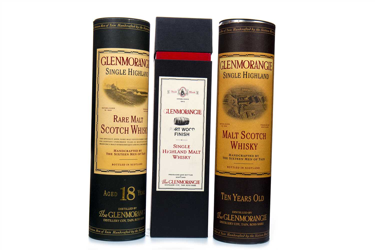 Lot 76 - GLENMORANGIE 18 YEARS OLD, PORT FINISH AND 10 YEARS OLD