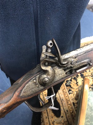 Lot 235 - A REPLICA FLINTLOCK FOWLING MUSKET