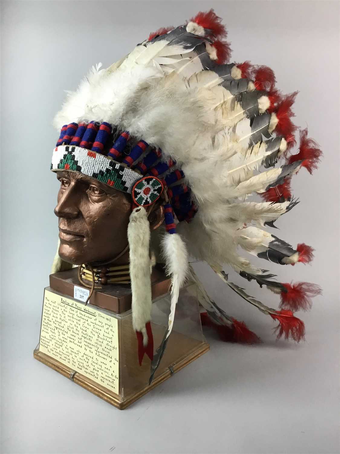 Lot 237 - A REPLICA PLAINS INDIAN WAR BONNET