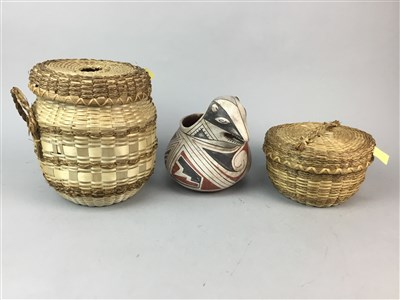 Lot 240 - A REPLICA NATIVE AMERICAN DRUM AND A GROUP OF DOLLS