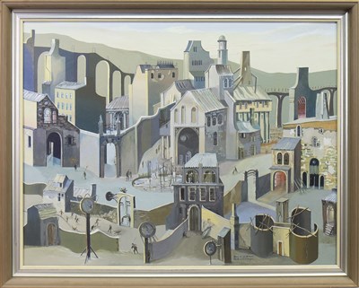 Lot 563 - WINTER, GLASGOW, AN OIL BY EDDIE CHISNALL