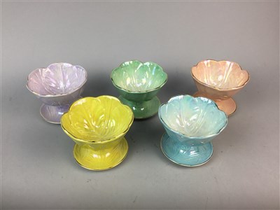 Lot 190 - A SET OF SIX MALING WARE LUSTRE SUNDAE DISHES AND FIVE BESWICK SUNDAE DISHES