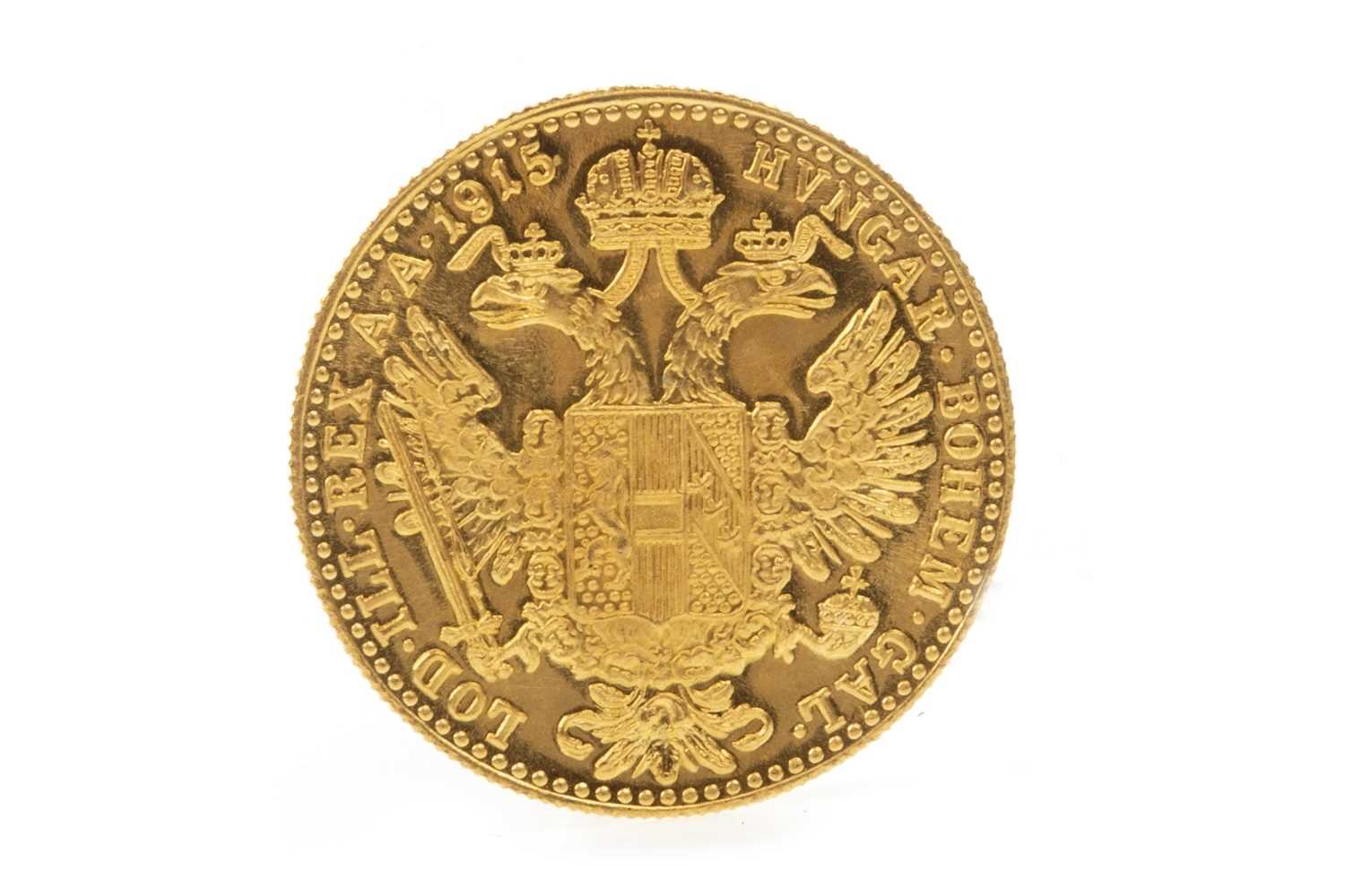 Lot 632 - A GOLD AUSTRIAN COIN, 1915