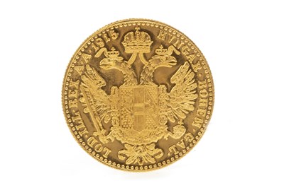 Lot 632 - A GOLD AUSTRIAN COIN, 1915