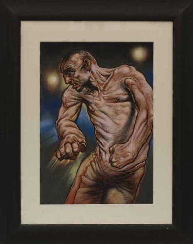 Lot 296 - * PETER HOWSON OBE, LEAN pastel on paper,...