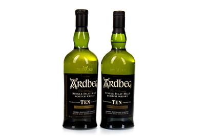 Lot 102 - TWO BOTTLES OF ARDBEG 10 YEARS OLD