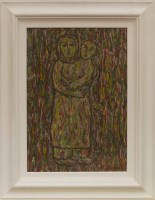 Lot 301 - R MEMISHI, MOTHER AND CHILD pastel on paper,...