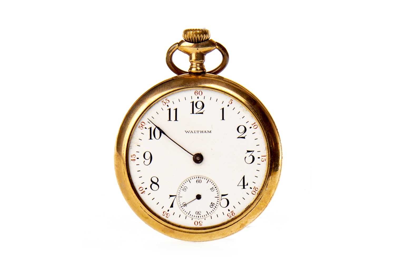 Lot 815 - A WALTHAM GOLD PLATED POCKET WATCH