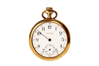 Lot 815 - A WALTHAM GOLD PLATED POCKET WATCH