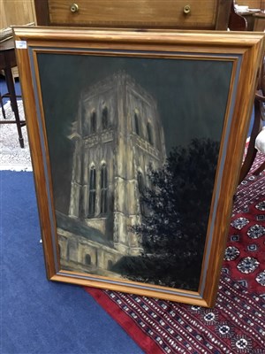 Lot 337 - DURHAM CATHEDRAL, AN OIL BY NICHOLAS LEAKE