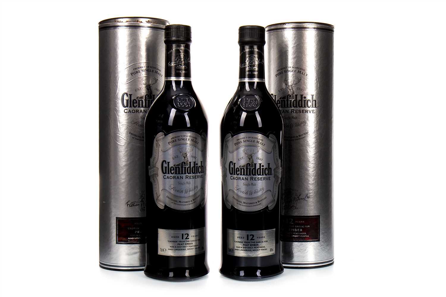 Lot 129 - TWO BOTTLES OF GLENFIDDICH CAORAN RESERVE AGED 12 YEARS