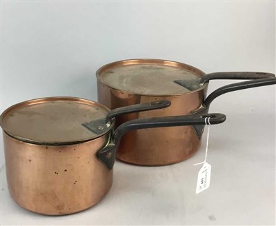 Lot 349 - A LOT OF TWO COPPER LIDDED PANS