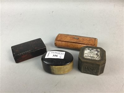 Lot 356 - A COLLECTION OF FOUR SNUFF AND OTHER BOXES