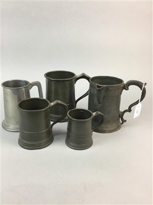 Lot 364 - A COLLECTION OF PEWTER TANKARDS