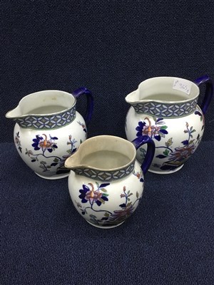 Lot 365 - A PAIR OF CHINESE CLOISONNÉ VASES AND THREE GRADUATED JUGS