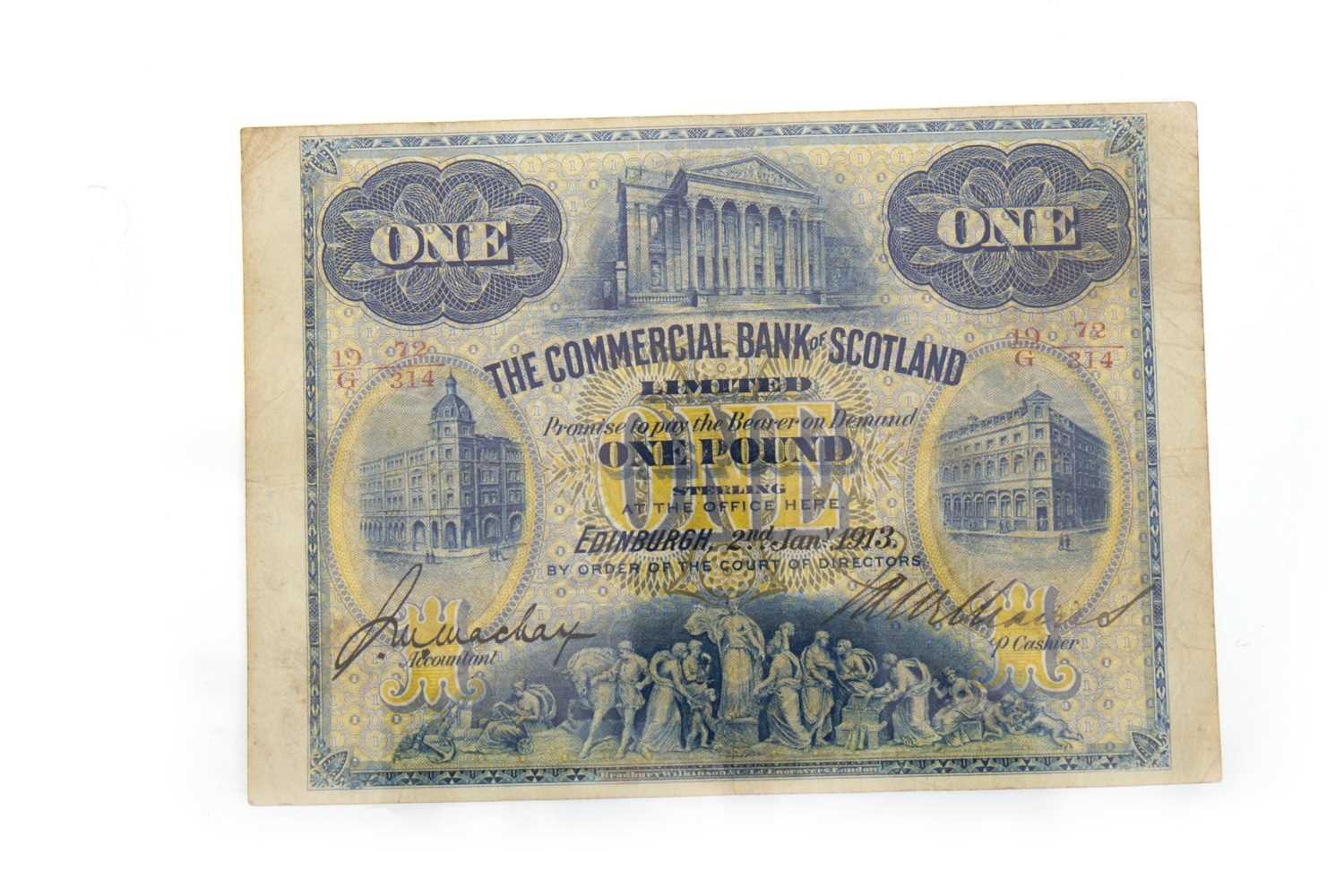 Lot 634 - A THE COMMERCIAL BANK OF SCOTLAND £1 1913